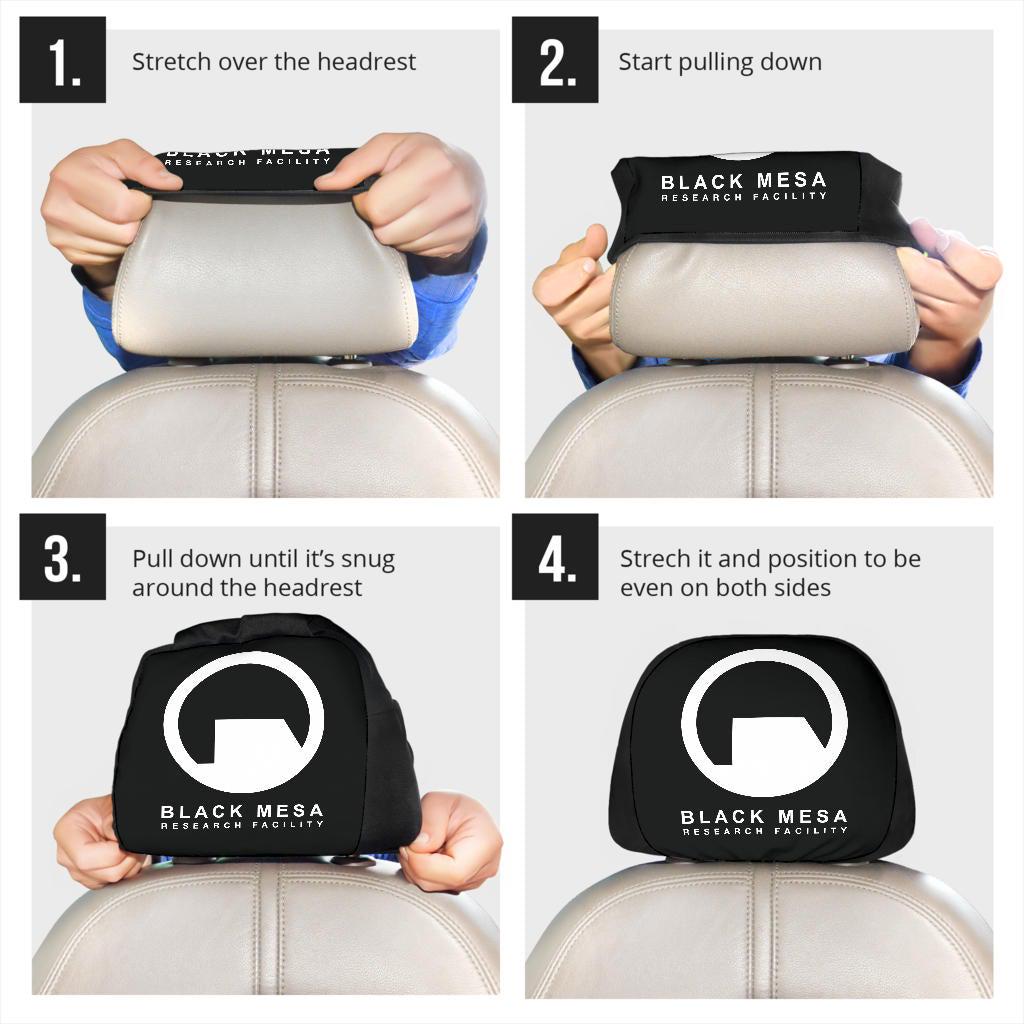 Black Mesa Car Seat Headrest Covers