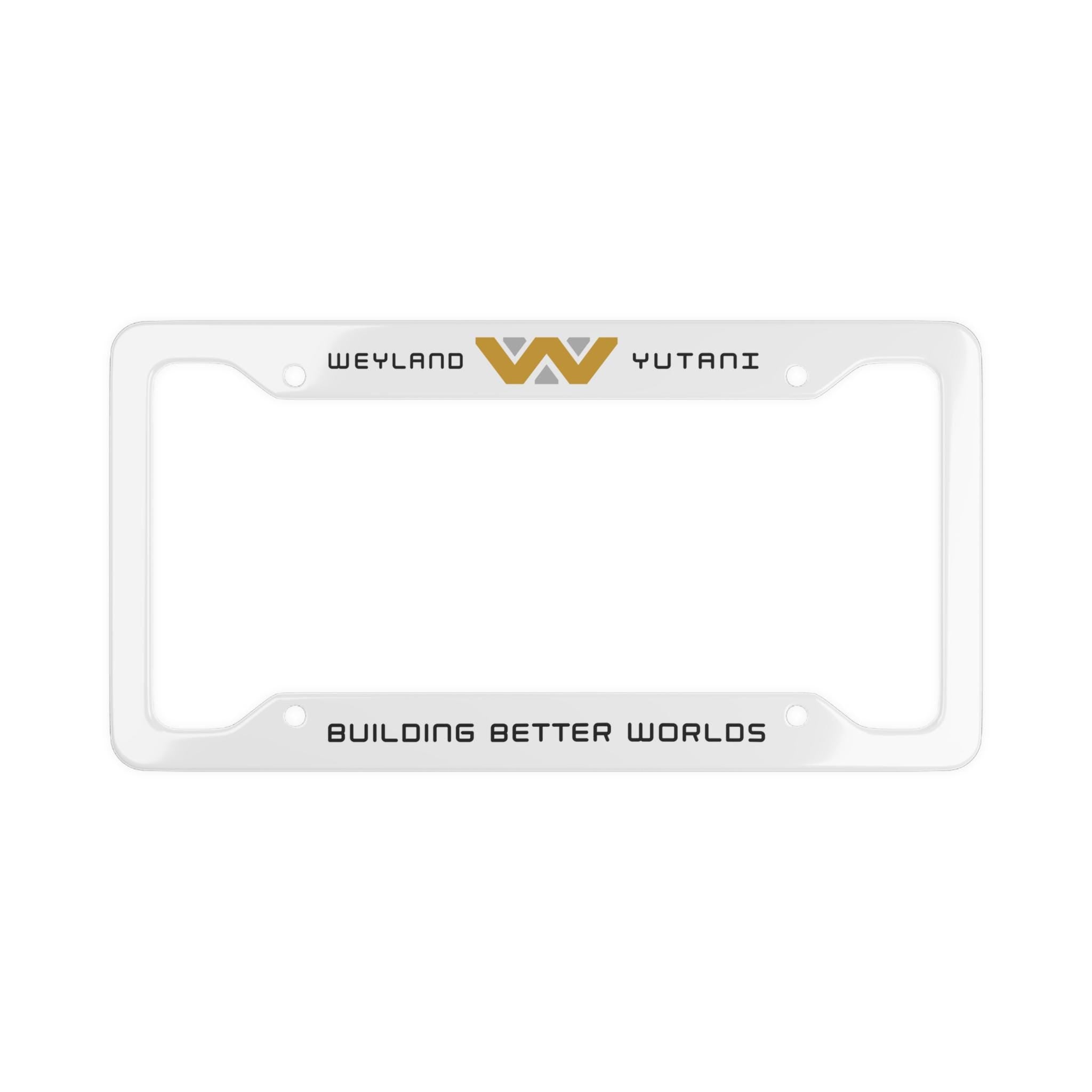 White Weyland-Yutani License Plate Frame