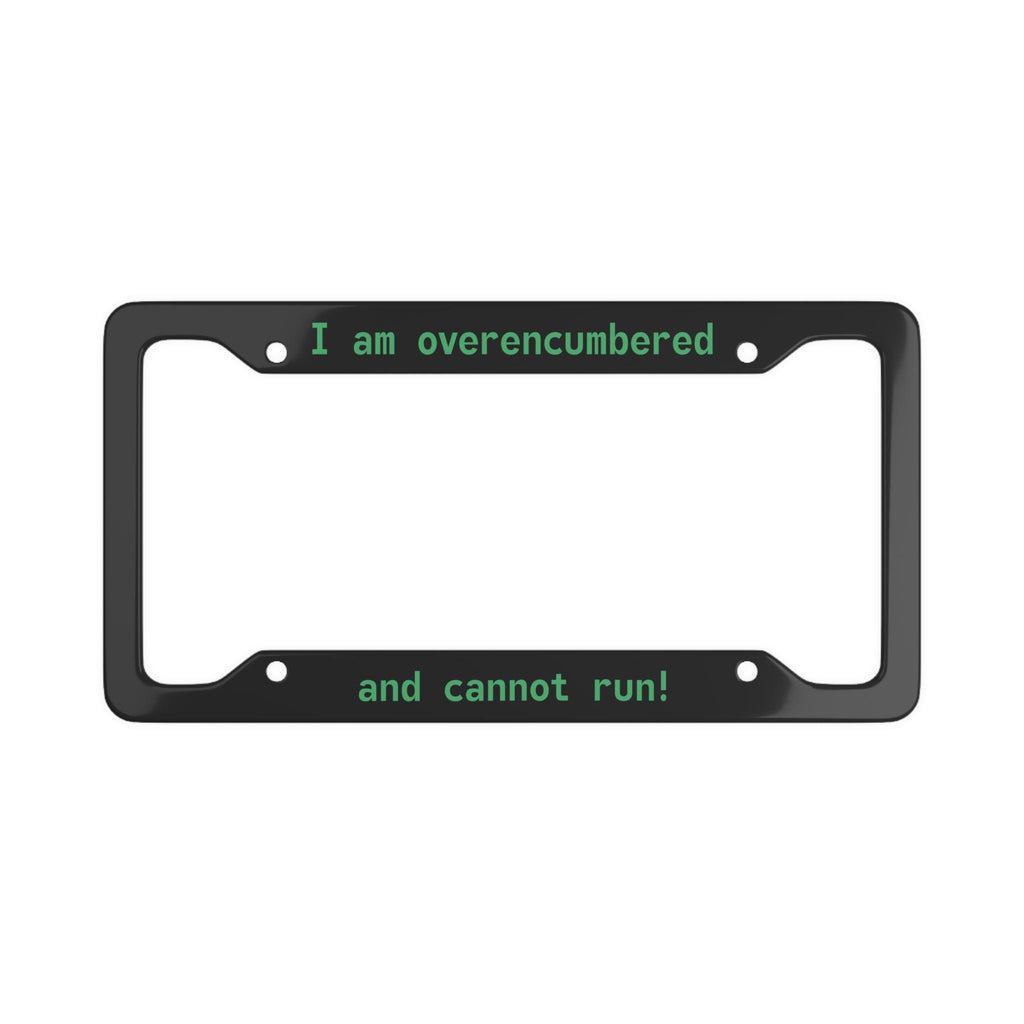Overencumbered License Plate Frame